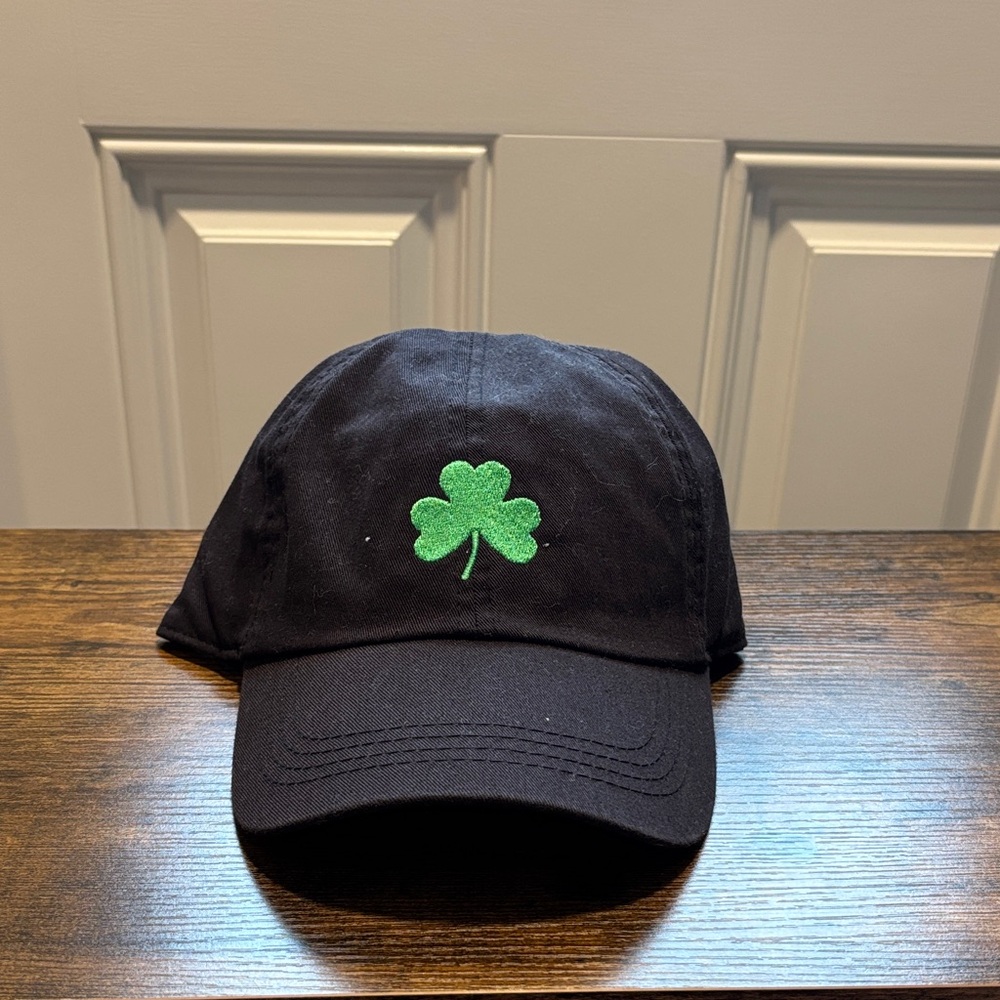 Black Cap with Green Shamrock